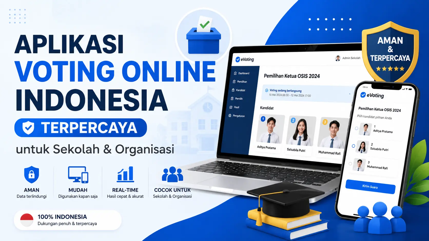 Aplikasi Voting Online Indonesia Terpercaya untuk Sekolah & Organisasi